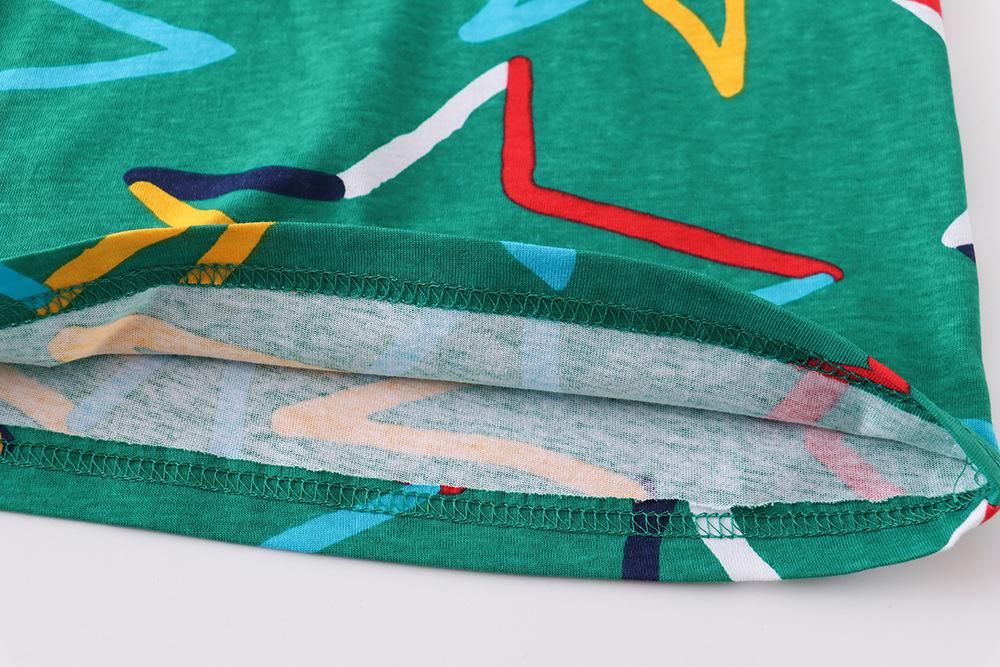 2023 Boys' Cartoon Half Sleeve Children's Suit Short Sleeve Shorts Two-Piece Cotton Textur