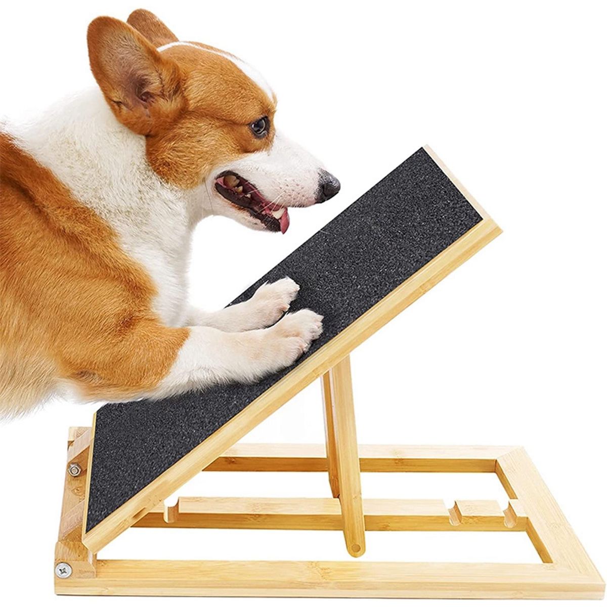 Dog Ramp Folding Easy Climbing Adjustable Height Nonslip For Bed Small