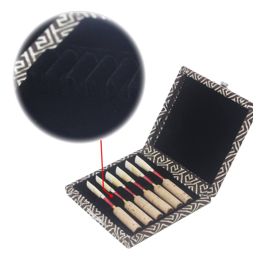 Oboe Reed Wooden Case Box Brakcet For Holding 6 Pieces Reeds Coffee