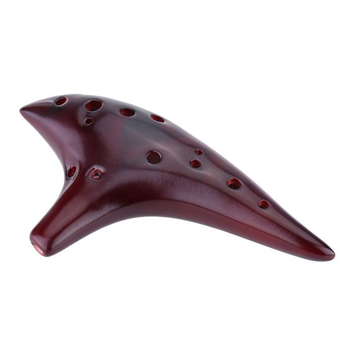 12 Holes Ceramic Ocarina Flute Alto C Smoked Burn Submarine.