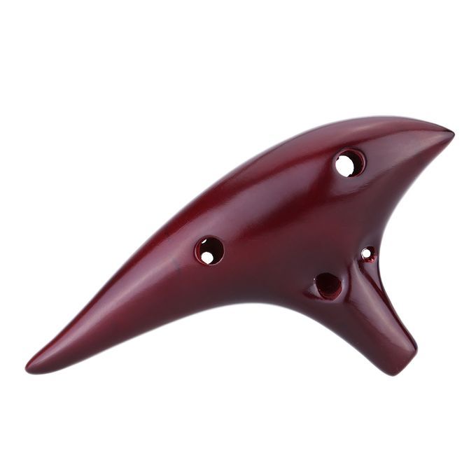 12 Holes Ceramic Ocarina Flute Alto C Smoked Burn Submarine.