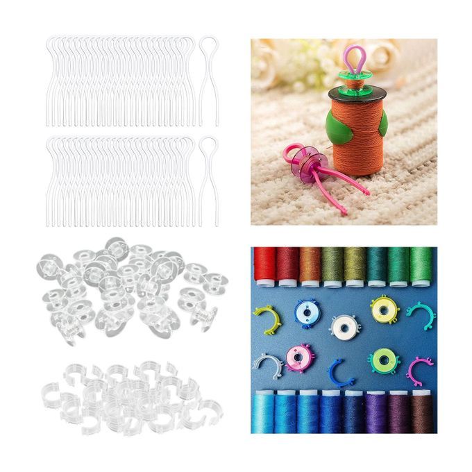 150Pcs Bobbin Holders Kit Sewing Thread Spools Clamps Multipurpose For