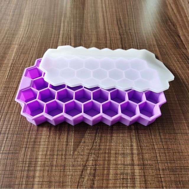 15 Grid Silicone Ice Cube Maker Easy-Release Square Shape Ice Cube Trays Molds Kitchen Bar Pub Wine Ice Blocks Maker Mould Tools-purple