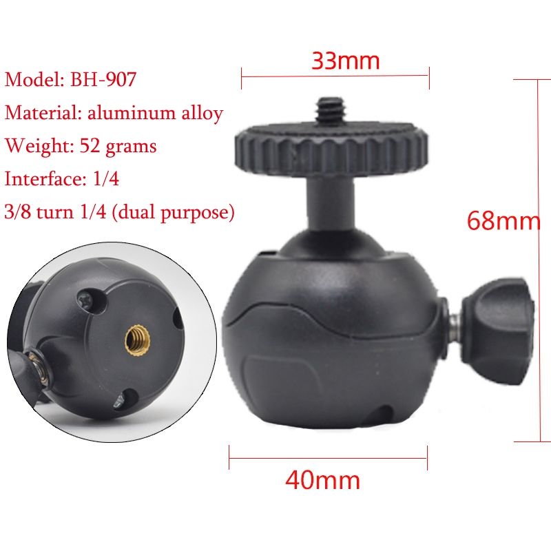 BH-907 Aluminum Alloy Hot Shoe Tripod Ballheads