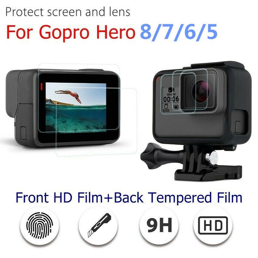Tempered Glass Screen Film Portector Kit Set For GoPro Hero