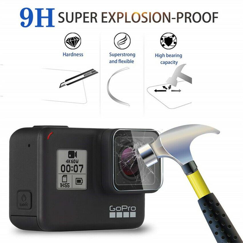 Tempered Glass Screen Film Portector Kit Set For GoPro Hero