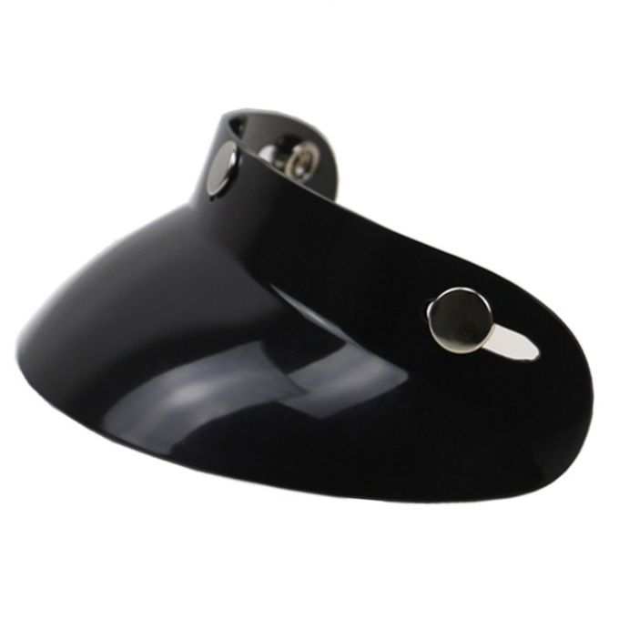 Universal Black 3-Snap Motorcycle Peak Lens Open Face Sun