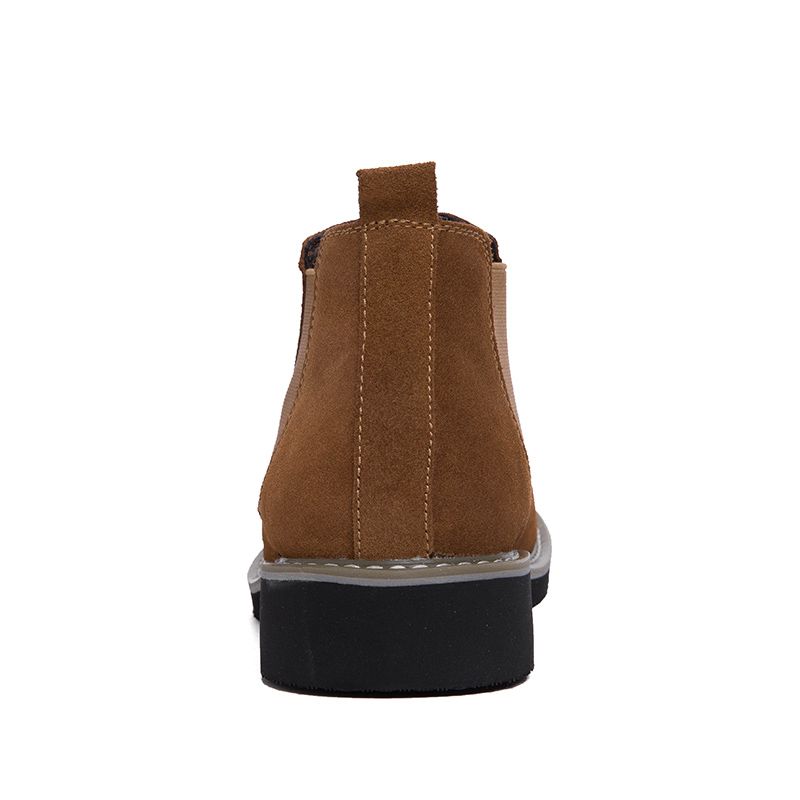 Men Chelsea Boots Pointed Leather Business Dress Soft Brown