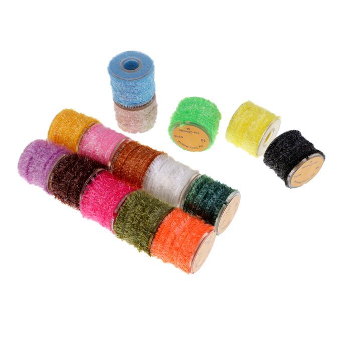 15 Rolls Fly  Tinsel Chenille Crystal Flash Line Fly Tying