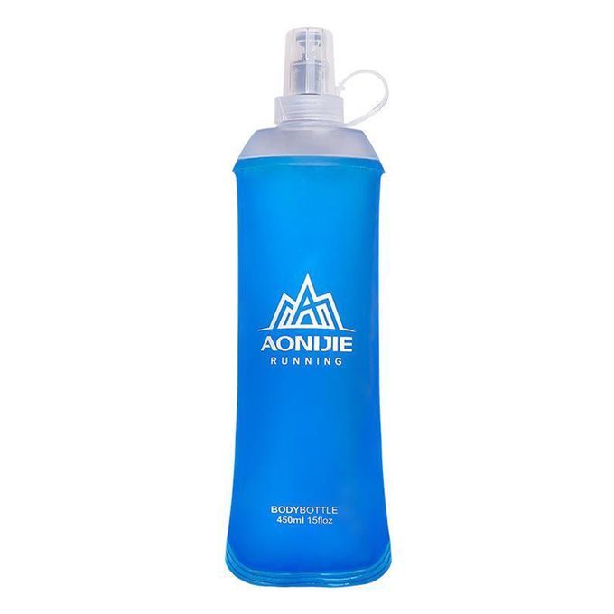TPU Soft Flask Running Collapsible Water Bottles For Hiking 450ml Blue