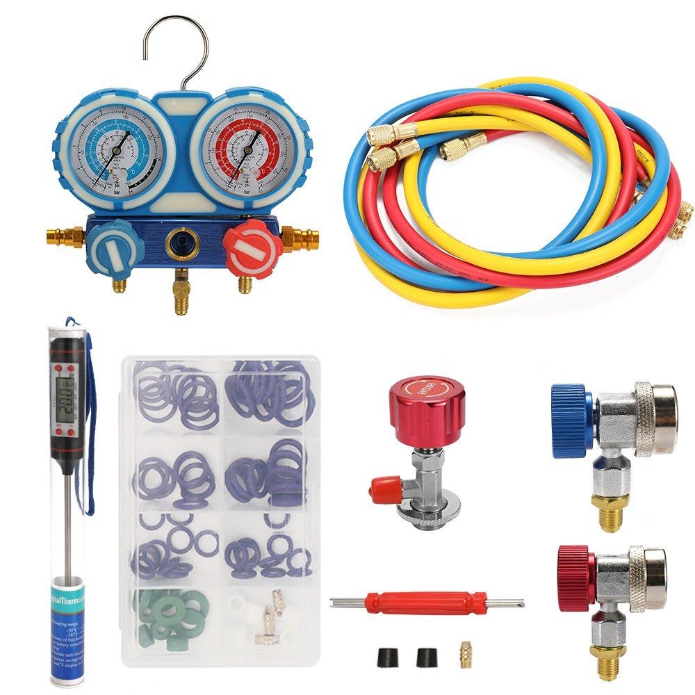 Car Air Conditioning Refrigerant Freon Double Valve Pressure