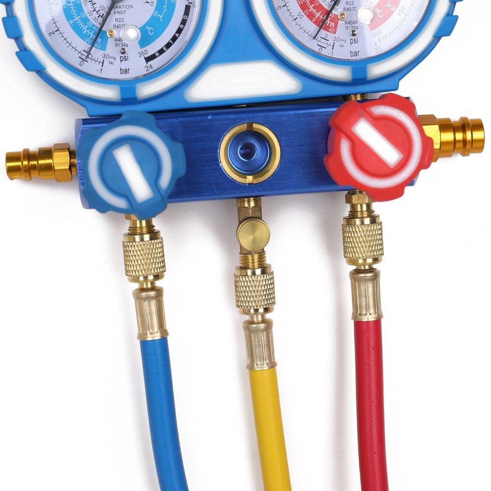 Car Air Conditioning Refrigerant Freon Double Valve Pressure