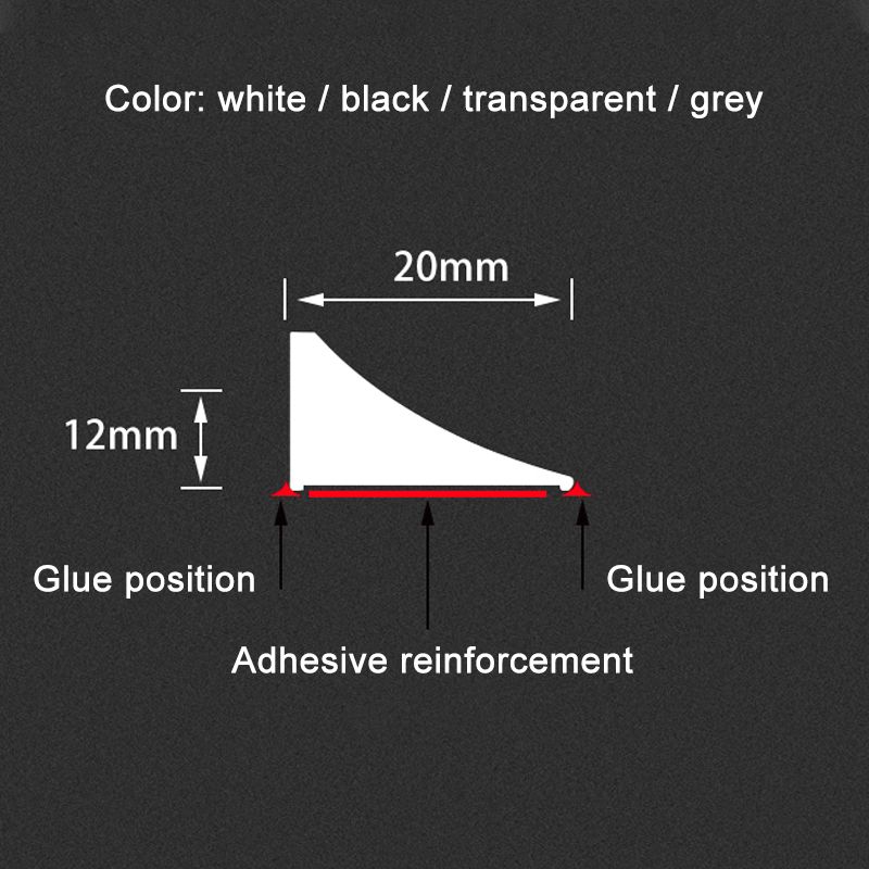 12mm Bath Barrier Rubber Silicone Shower Barrier Water Stopper Bathroom Waterproof 50-200CM White White 50cm