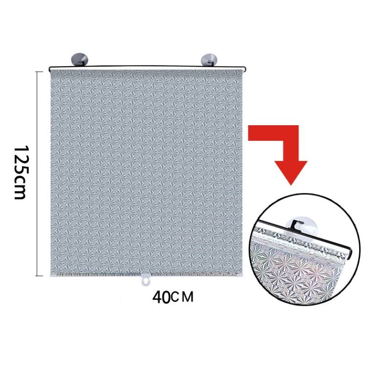2 PCS Suction Cup Car Curtain , Size: 40x125cm Silver Lyser