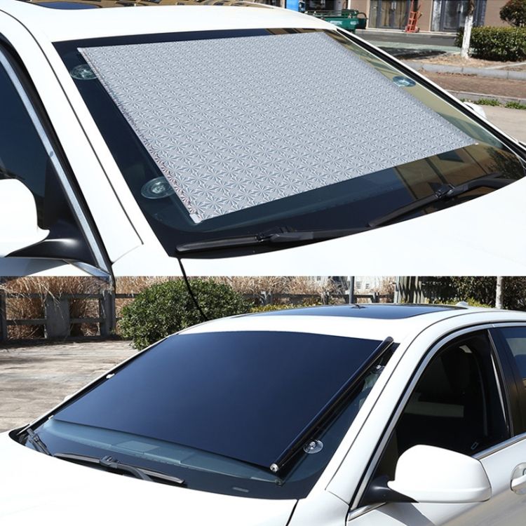 2 PCS Suction Cup Car Curtain , Size: 40x125cm Silver Lyser