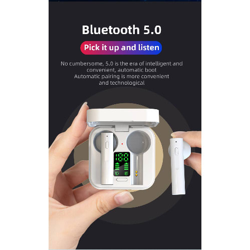 Air 6 Plus TWS Bluetooth 5.0 Earphones Noise Cancelling Wireless Earbuds With Microphone