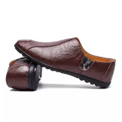Men's Leather Casual Shoes - Brown