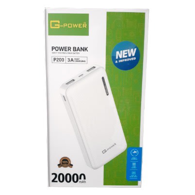 G-Power P200 Power Bank - 3a Fast Charging - 20000mAh