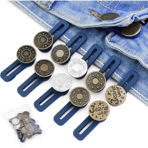 Jeans Free Sewing Adjustable Retractable Button Waist Extenders Expander -10pcs