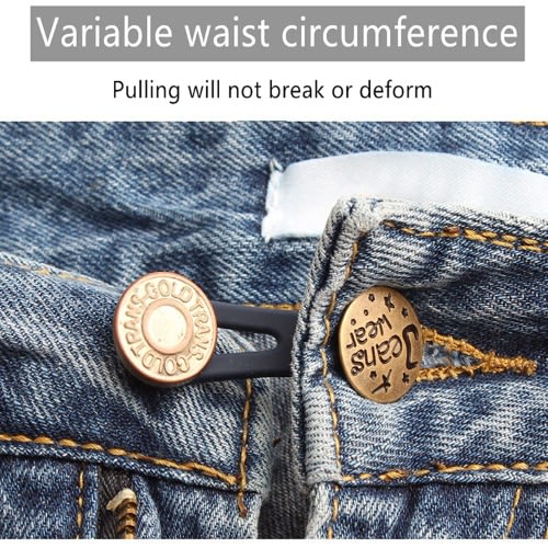 Jeans Free Sewing Adjustable Retractable Button Waist Extenders Expander -10pcs