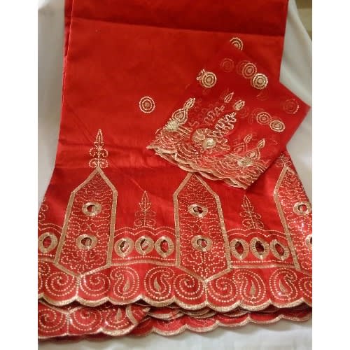 5Yards Indian George With 2 Yards For Blouse - Wine
