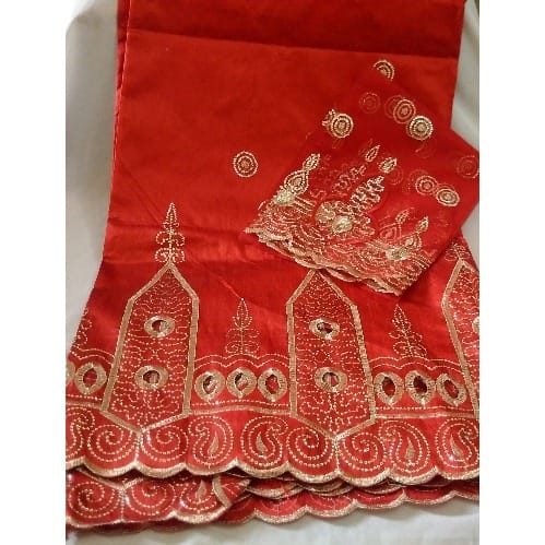 5Yards Indian George With 2 Yards For Blouse - Wine
