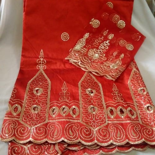 5Yards Indian George With 2 Yards For Blouse - Wine