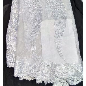 White Tulle-Cord Lace - 4 Yards