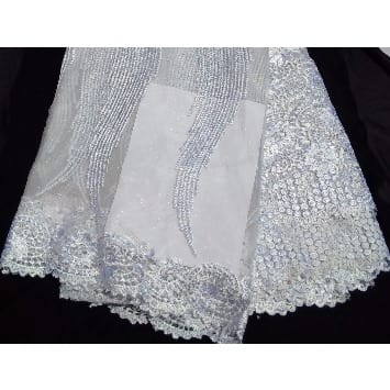 White Tulle-Cord Lace - 4 Yards