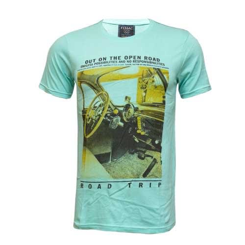 Men's Road Trip Print Shirt - Tea Green