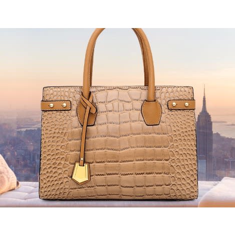 Leather Handbag - Nude