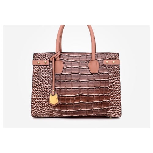 Leather Handbag - Nude