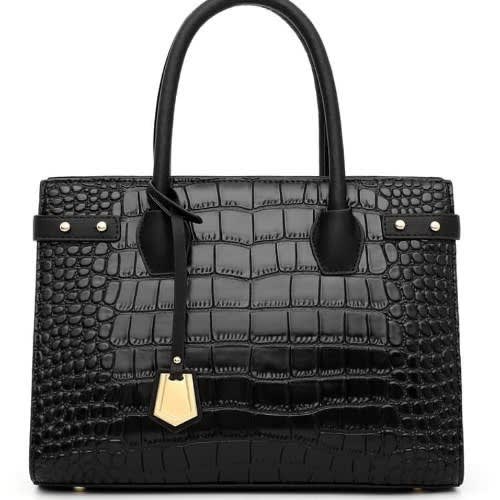 Leather Hand Bag - Black