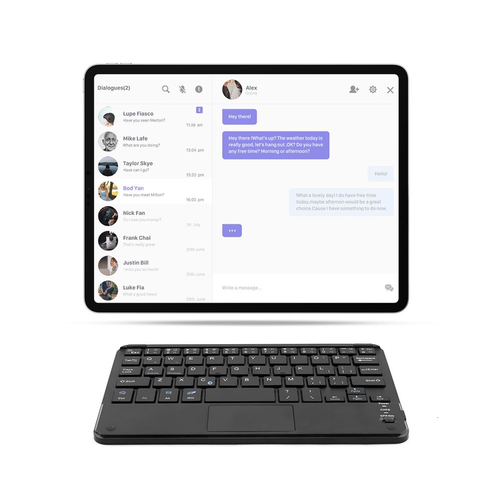 Bluetooth Wireless Keyboard Touch Pad With Mouse Function