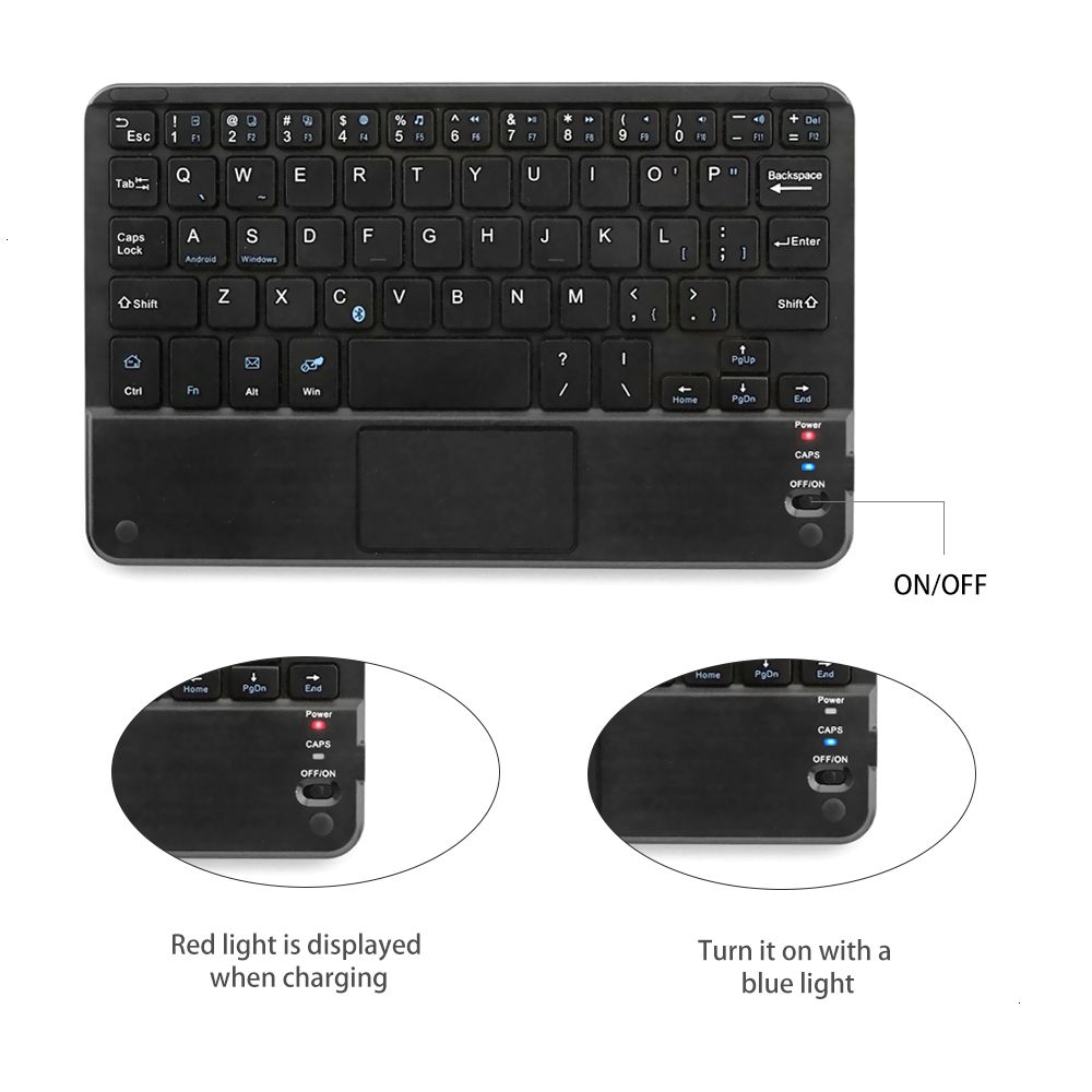 Bluetooth Wireless Keyboard Touch Pad With Mouse Function