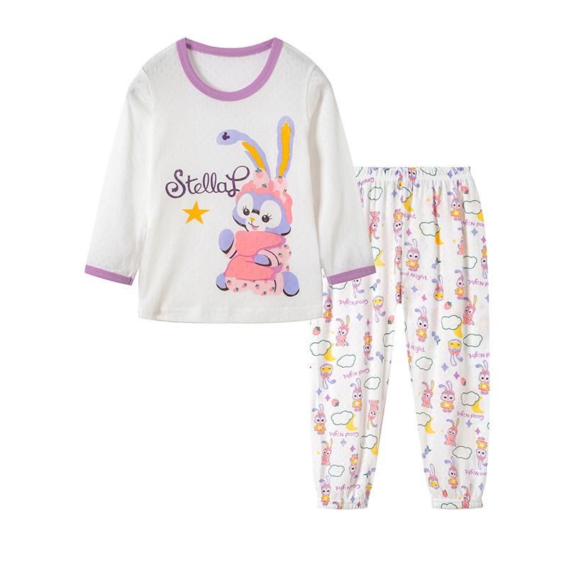 New Boys And Girls Baby Long-Sleeved Trousers Long John Home Wear Mesh Cotton Suit 6 Color