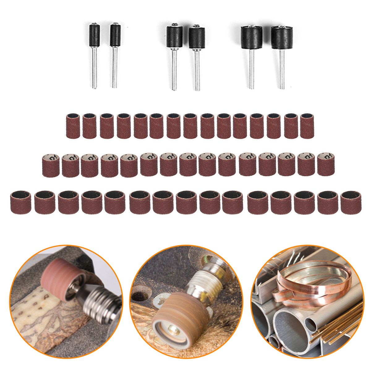 51 PCS Sanding Drum Kit For Power Rotaty Tool Includes 45