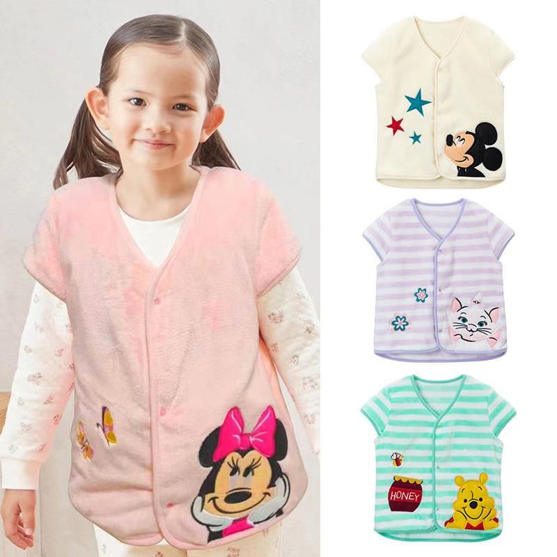 Male Female Kids' Clothes Vest Japanese Style Cartoon Extra Thick Cardigan Can Be Worn Out