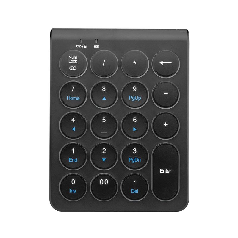 Wireless Bluetooth Numeric Keypad 19-Key Round Keycap 10m