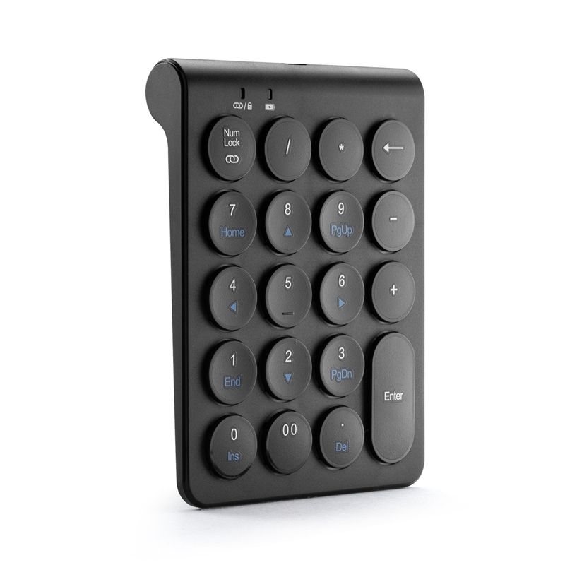 Wireless Bluetooth Numeric Keypad 19-Key Round Keycap 10m