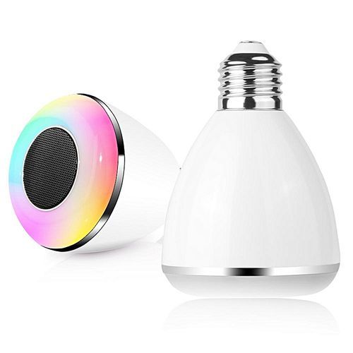 Bluetooth Smart LED Color Changing Light Lamp Bulb With Speaker(White) HT-S