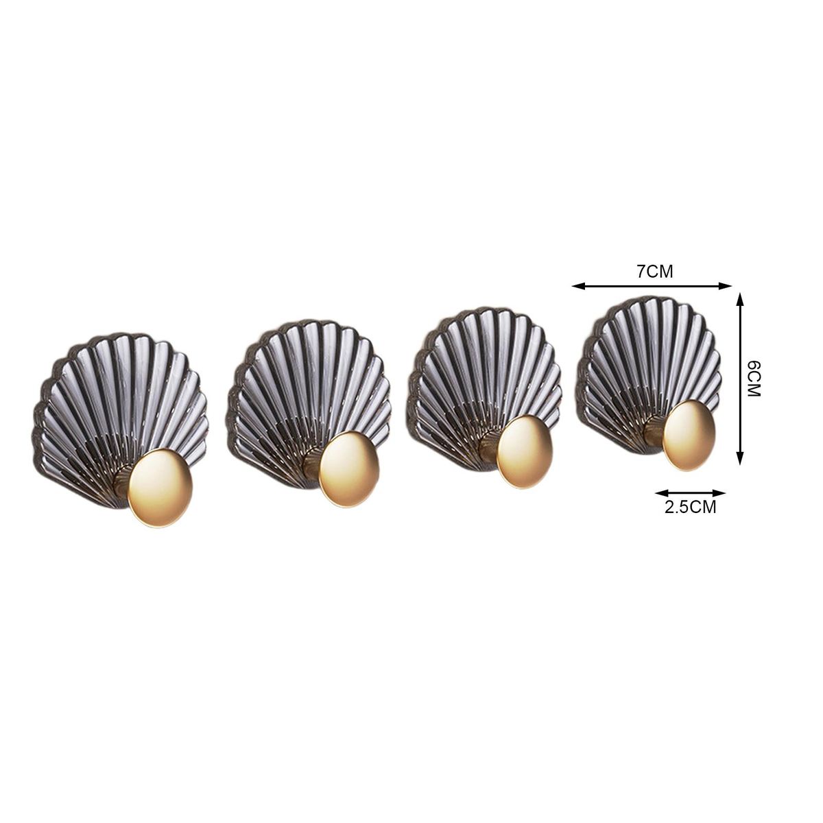 4Pcs Wall Hooks Kitchen Organizer Hooks Grey