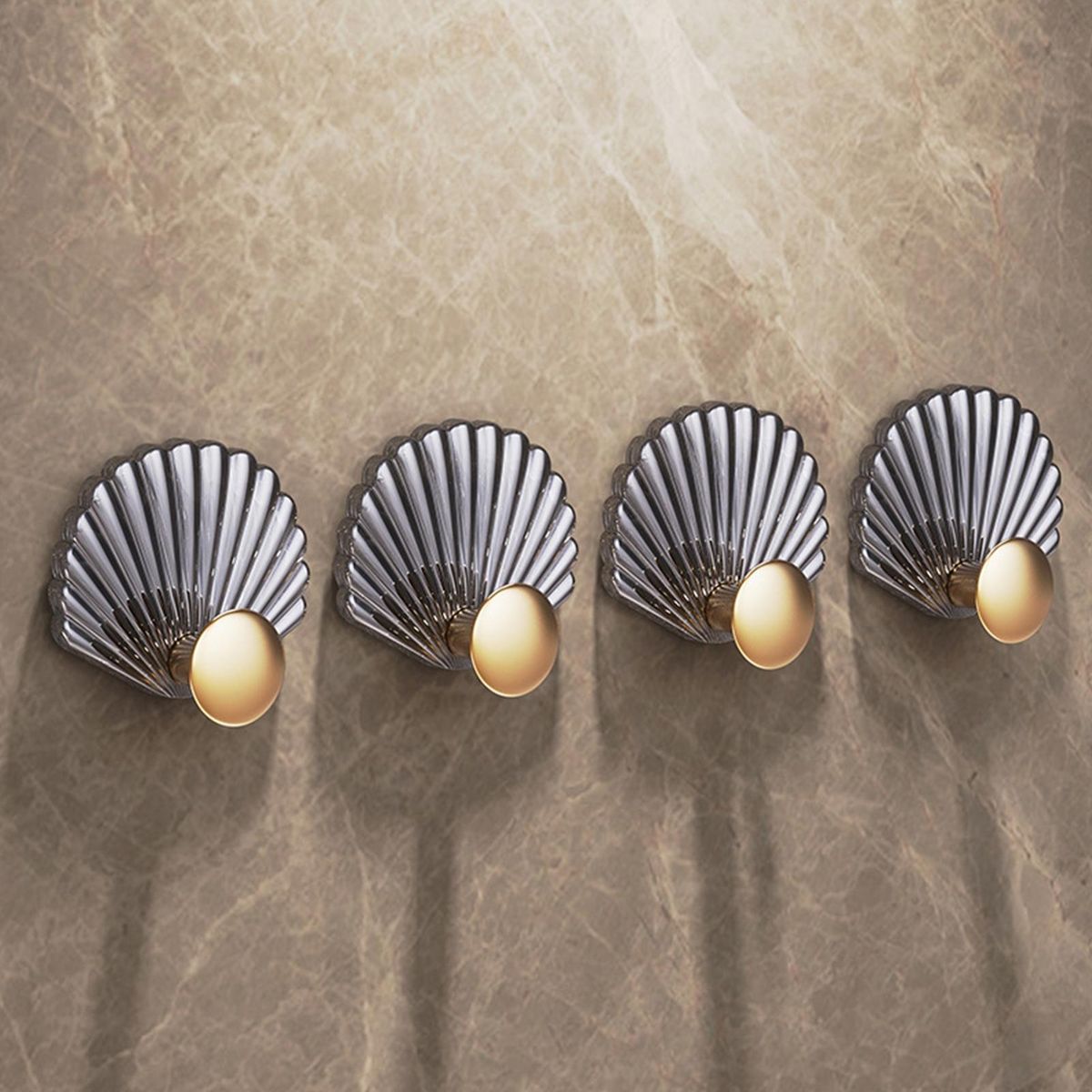 4Pcs Wall Hooks Kitchen Organizer Hooks Grey