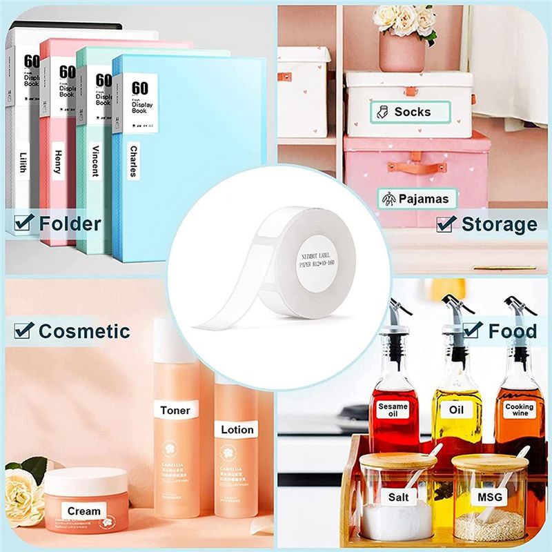 Niimbot D101 D11 D110 White Label Printing Paper Name Sticker Adhesive Book Stationery Labeling Machine Labels Roll  15X30Mm