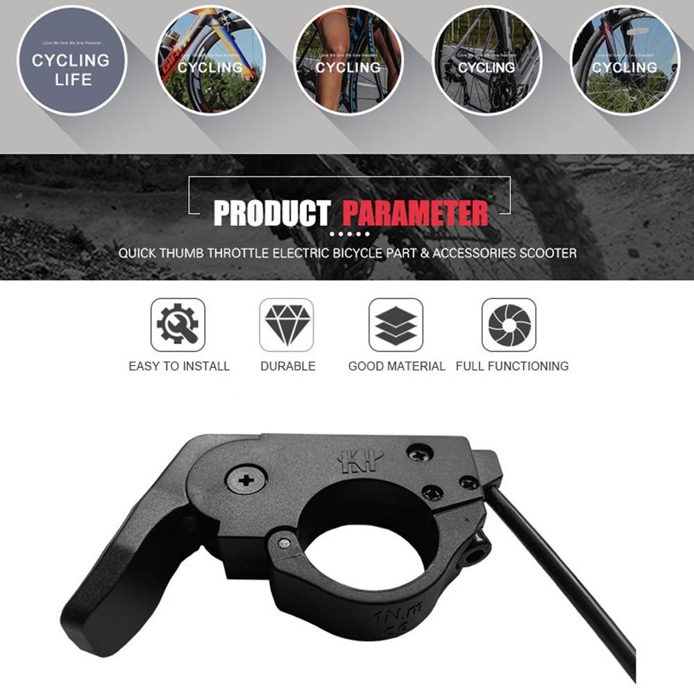 Quick Thumb Throttle Electric Bicycle Part Accessories Scooter Bike Throttle Ebike 3 Pin Connector