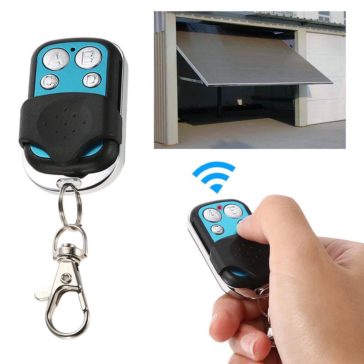 RF Remote Controller ITEAD 433MHz Wireless Control Electric Gate Door 4 Buttons Push Cover Smart Remote Controller for Sonoff RF 433Mhz Controlled Devices Wall Light Switch And Wireless Smart Switch Module Key Fob Controller 