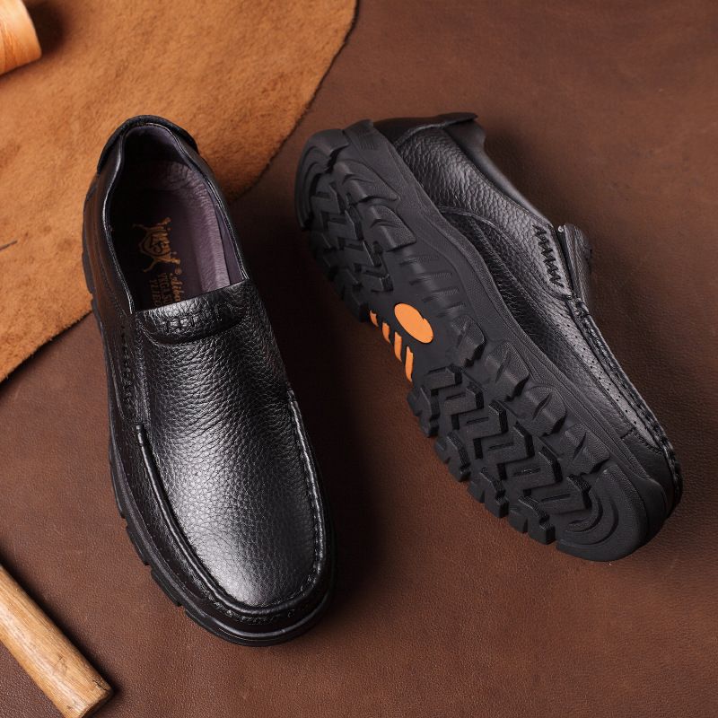 (black)Autumn New Business Fashion Leather Shoes Men's Soft Bottom Leather Casual Men's Shoes Breat