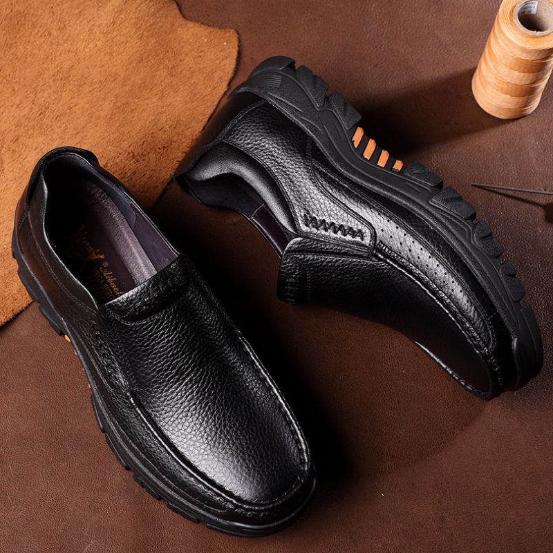 (black)Autumn New Business Fashion Leather Shoes Men's Soft Bottom Leather Casual Men's Shoes Breat