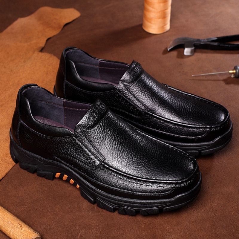 (black)Autumn New Business Fashion Leather Shoes Men's Soft Bottom Leather Casual Men's Shoes Breat