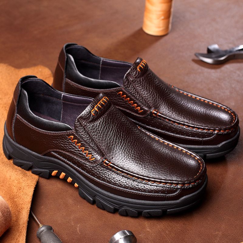 (black)Autumn New Business Fashion Leather Shoes Men's Soft Bottom Leather Casual Men's Shoes Breat